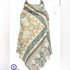 Bishop & Young - Corsica Halter Top Sea Glass Paisley Print nwt